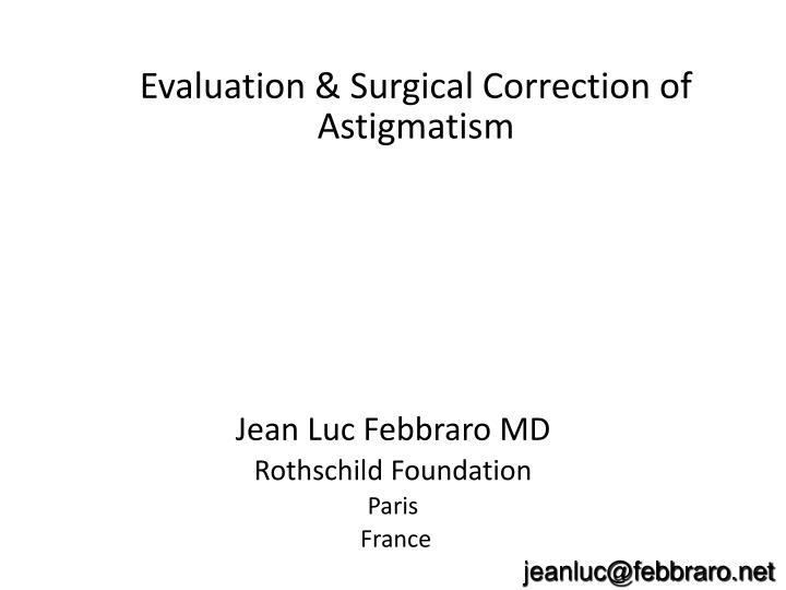 evaluation surgical correction of astigmatism