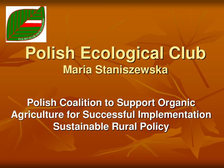 polish ecological club maria staniszewska