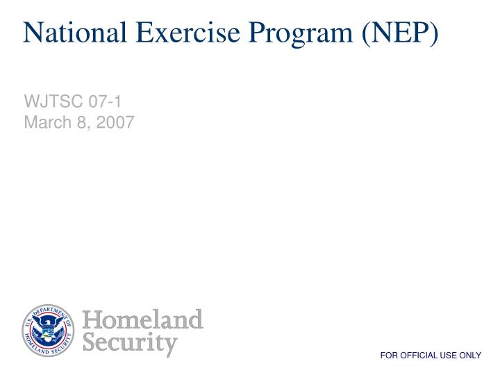 national exercise program nep