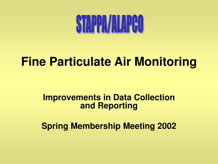 fine particulate air monitoring