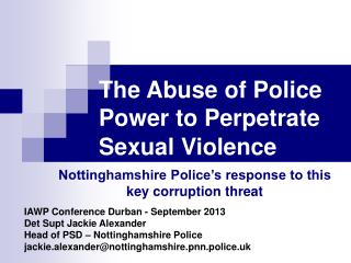 The Abuse of Police Power to Perpetrate Sexual Violence