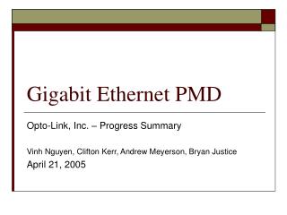 Gigabit Ethernet PMD
