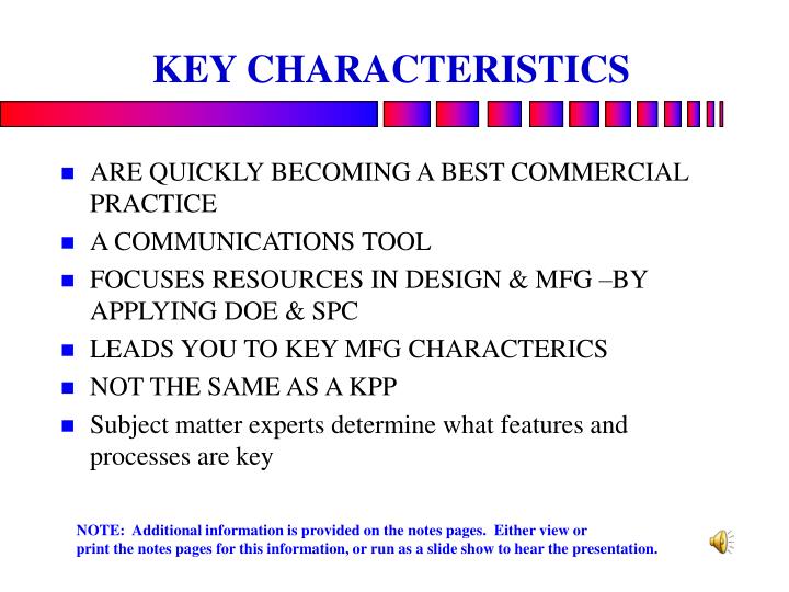 key characteristics