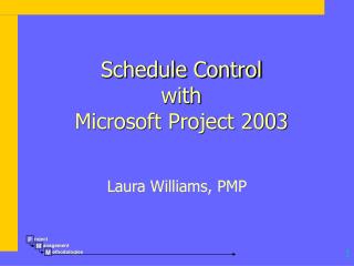 Schedule Control with Microsoft Project 2003