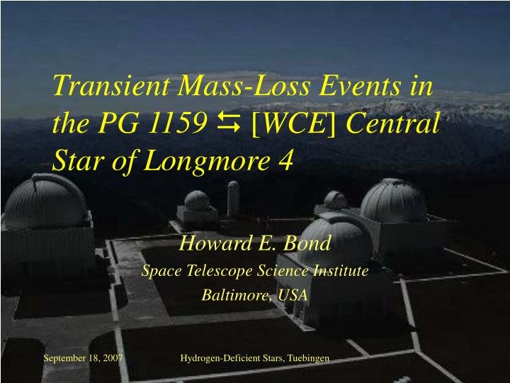 transient mass loss events in the pg 1159 wce central star of longmore 4