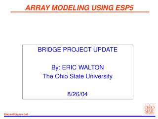 ARRAY MODELING USING ESP5