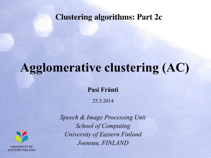 agglomerative clustering ac