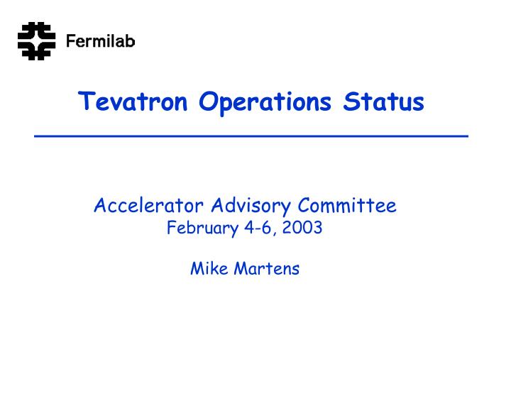 tevatron operations status