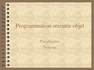 programmation orient e objet