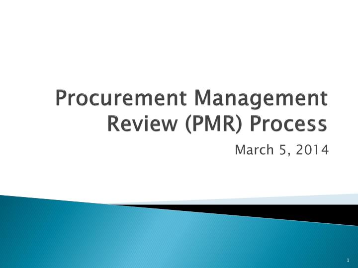 procurement management review pmr process