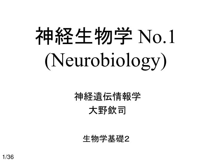 no 1 neurobiology