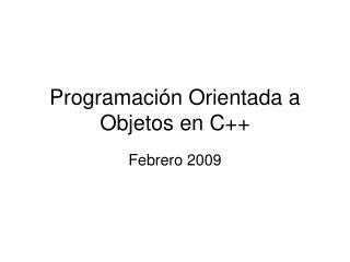 Programación Orientada a Objetos en C++