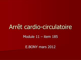 arr t cardio circulatoire