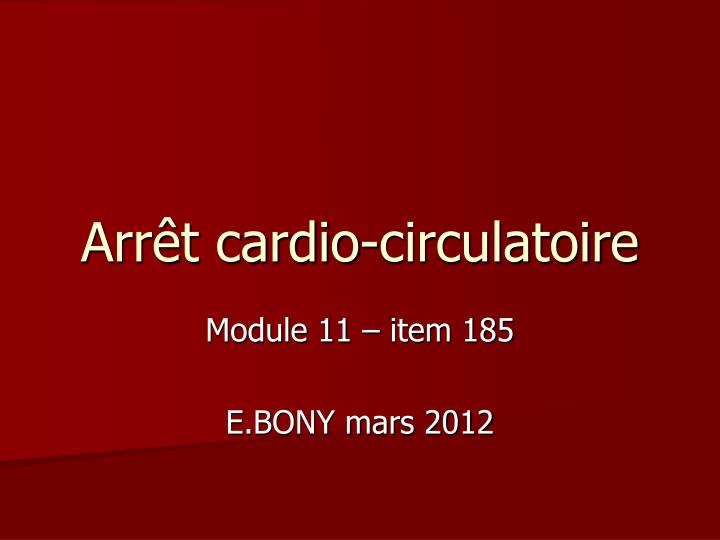 arr t cardio circulatoire