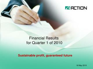 Financial Results for Quarter 1 of 2010