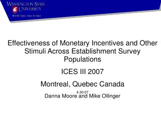 Effectiveness of Monetary Incentives and Other Stimuli Across Establishment Survey Populations