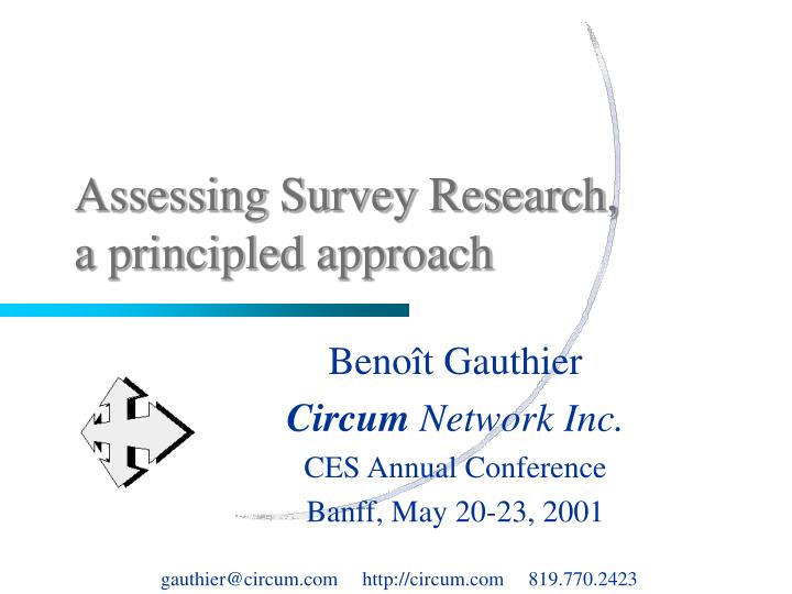 assessing survey research a principled approach