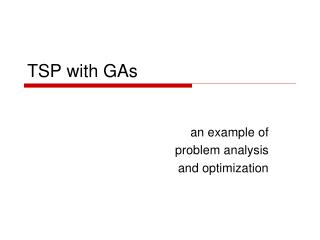 TSP with GAs