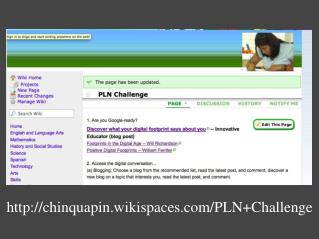 chinquapin.wikispaces/PLN+Challenge