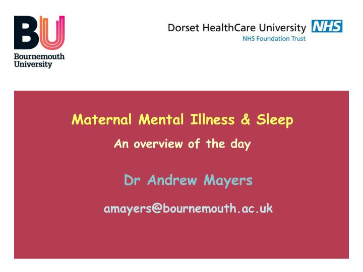 maternal mental illness sleep an overview of the day