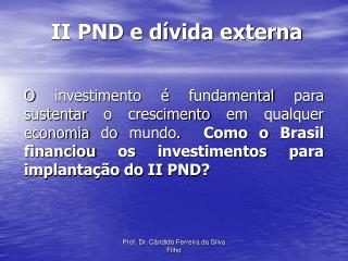 ii pnd e d vida externa