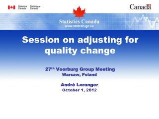 Session on adjusting for quality change