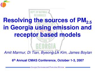 Resolving the sources of PM 2.5 in Georgia using emission and receptor based models