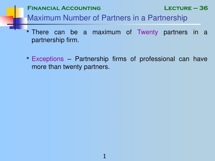 maximum number of partners in a partnership
