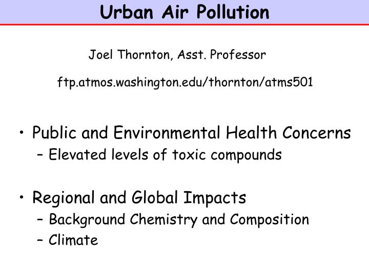 urban air pollution