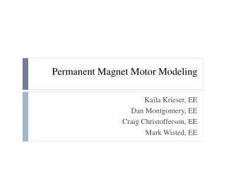 Permanent Magnet Motor Modeling