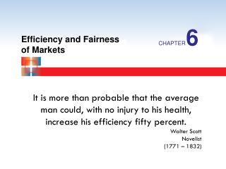 Efficiency and Fairness of Markets