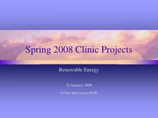 Spring 2008 Clinic Projects