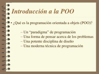 introducci n a la poo