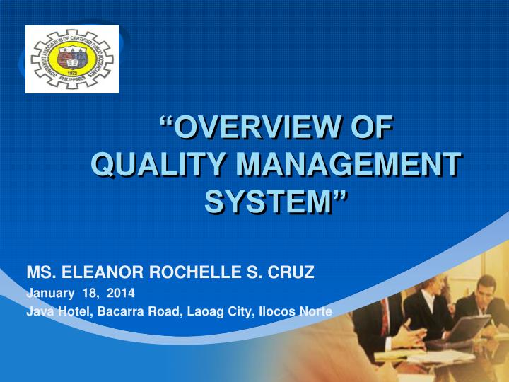 overview of quality management system