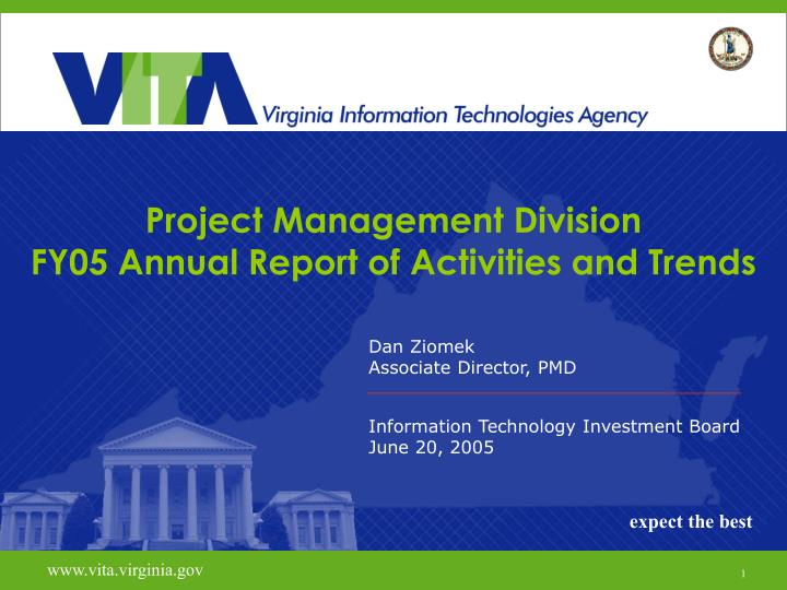project management division fy05 annual report of activities and trends