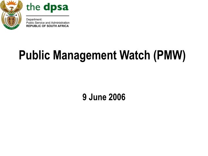public management watch pmw