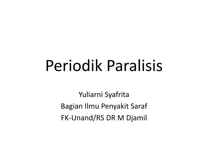 periodik paralisis