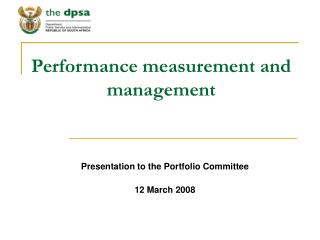 Performance measurement and management