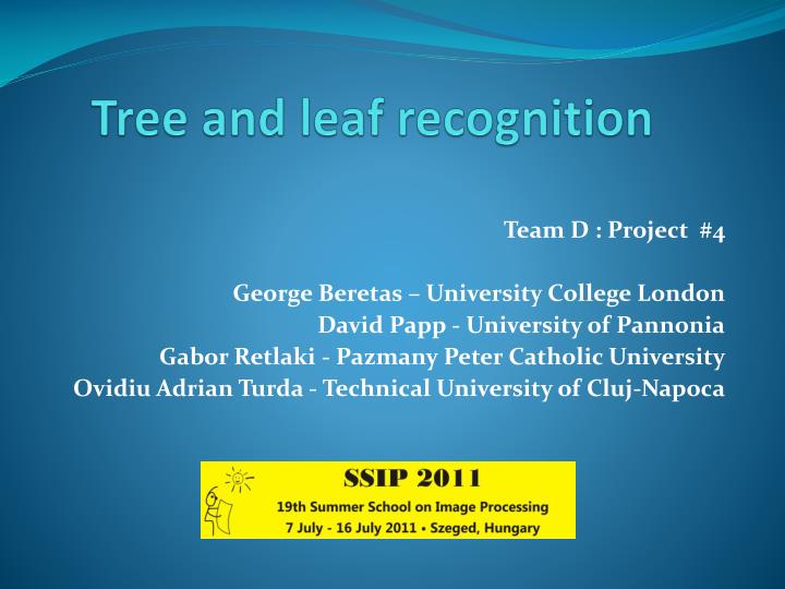 tree and leaf recognition
