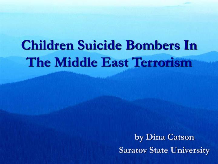 children suicide bombers in the middle east terrorism