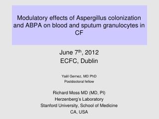 Modulatory effects of Aspergillus colonization and ABPA on blood and sputum granulocytes in CF