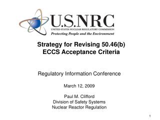 Strategy for Revising 50.46(b) ECCS Acceptance Criteria