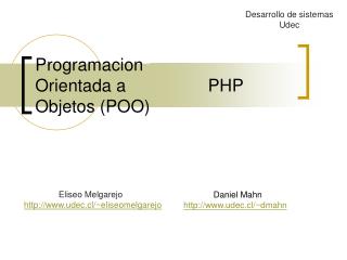 Programacion Orientada a PHP Objetos (POO)