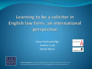 Learning to be a solicitor in English law firms: an international perspective
