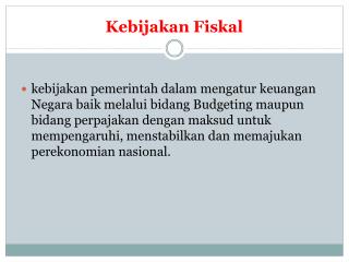 kebijakan fiskal