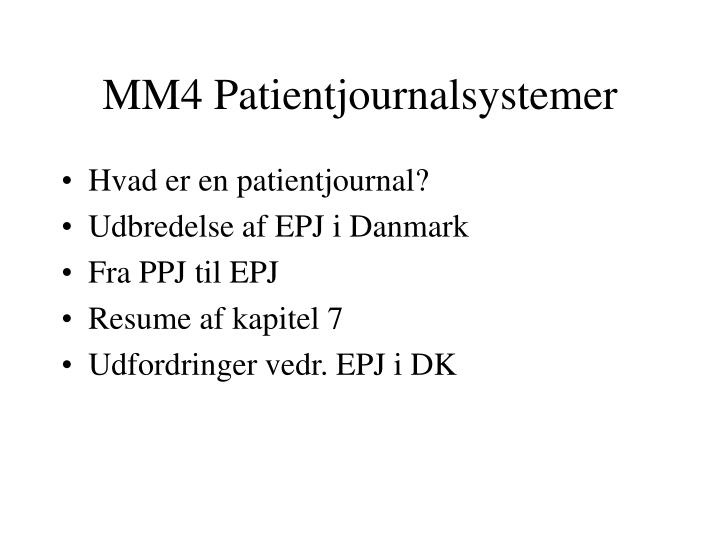 mm4 patientjournalsystemer