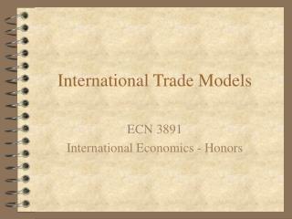 international trade models
