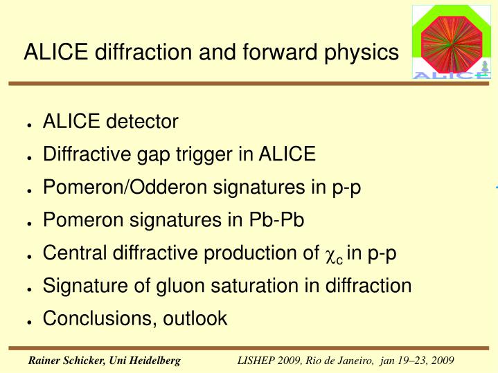 alice diffraction and forward physics