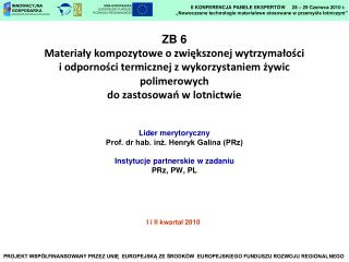 lider merytoryczny prof dr hab in henryk galina prz instytucje partnerskie w zadaniu prz pw pl