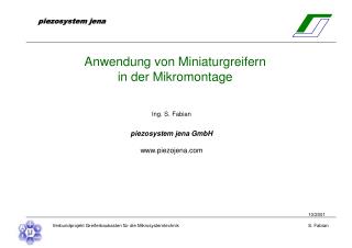 anwendung von miniaturgreifern in der mikromontage